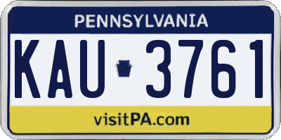 PA license plate KAU3761