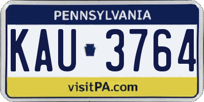 PA license plate KAU3764