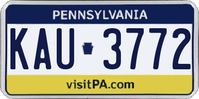 PA license plate KAU3772