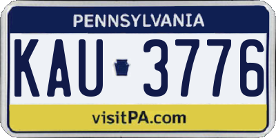 PA license plate KAU3776