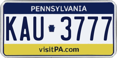 PA license plate KAU3777