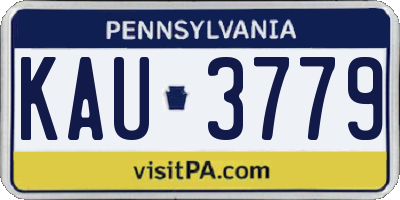 PA license plate KAU3779