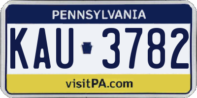 PA license plate KAU3782