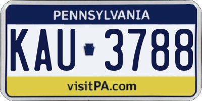 PA license plate KAU3788