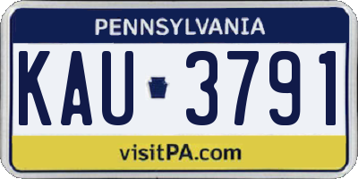 PA license plate KAU3791