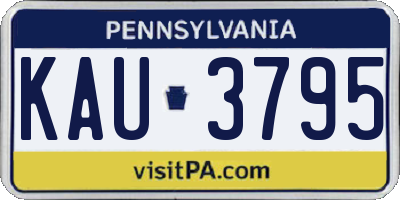PA license plate KAU3795