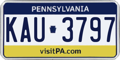 PA license plate KAU3797