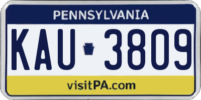 PA license plate KAU3809