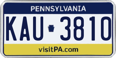 PA license plate KAU3810