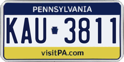 PA license plate KAU3811