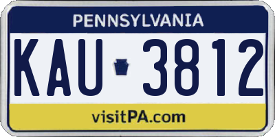 PA license plate KAU3812