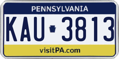 PA license plate KAU3813