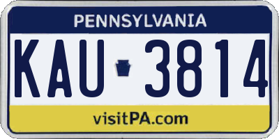 PA license plate KAU3814