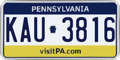 PA license plate KAU3816