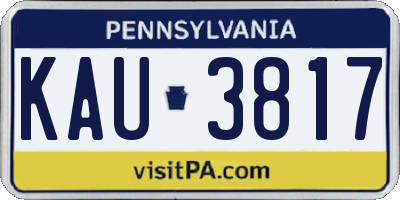 PA license plate KAU3817
