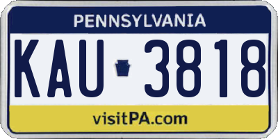 PA license plate KAU3818