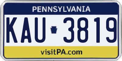 PA license plate KAU3819