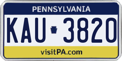 PA license plate KAU3820