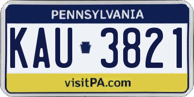 PA license plate KAU3821