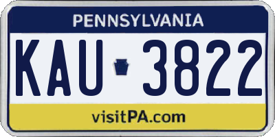 PA license plate KAU3822