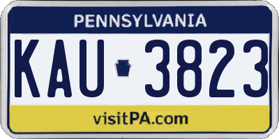 PA license plate KAU3823
