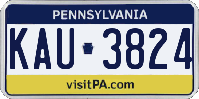 PA license plate KAU3824