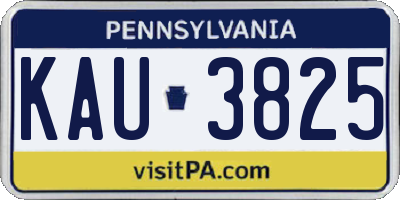 PA license plate KAU3825