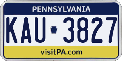 PA license plate KAU3827