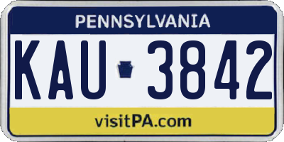 PA license plate KAU3842