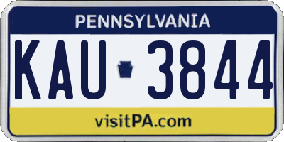 PA license plate KAU3844