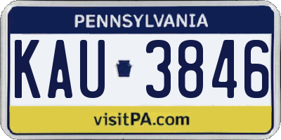 PA license plate KAU3846