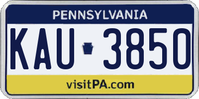 PA license plate KAU3850