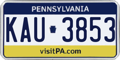 PA license plate KAU3853