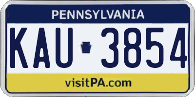 PA license plate KAU3854