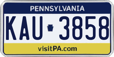 PA license plate KAU3858