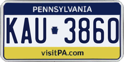 PA license plate KAU3860