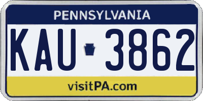 PA license plate KAU3862