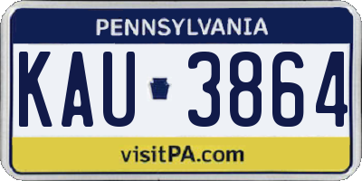 PA license plate KAU3864