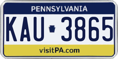 PA license plate KAU3865