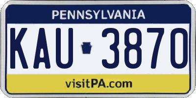 PA license plate KAU3870
