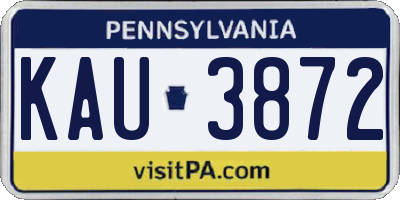 PA license plate KAU3872