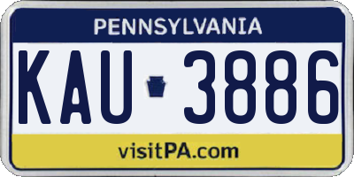 PA license plate KAU3886