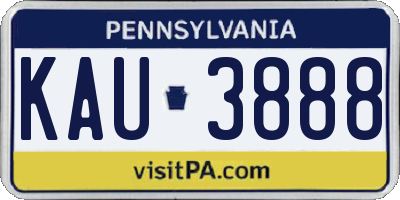 PA license plate KAU3888