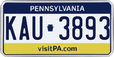 PA license plate KAU3893