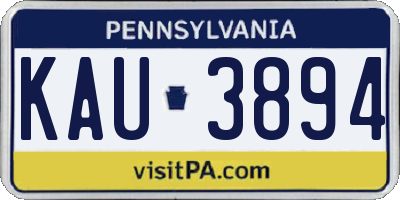 PA license plate KAU3894