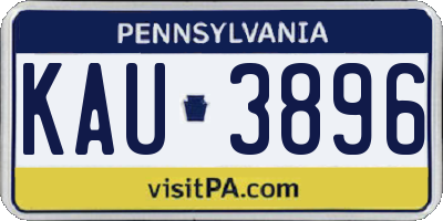 PA license plate KAU3896