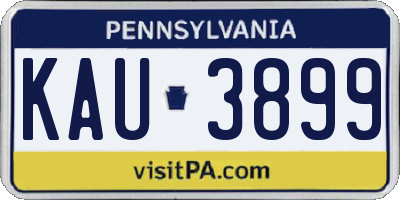 PA license plate KAU3899