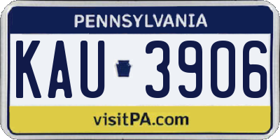 PA license plate KAU3906