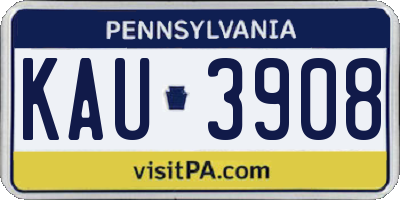 PA license plate KAU3908