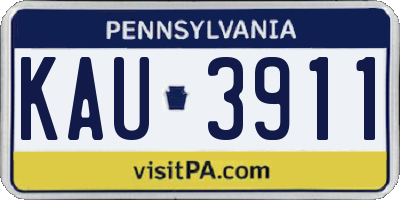 PA license plate KAU3911